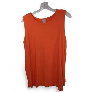 CHICO'S Zenergy Orange Ribbed Tank Top Sz 16-18 3